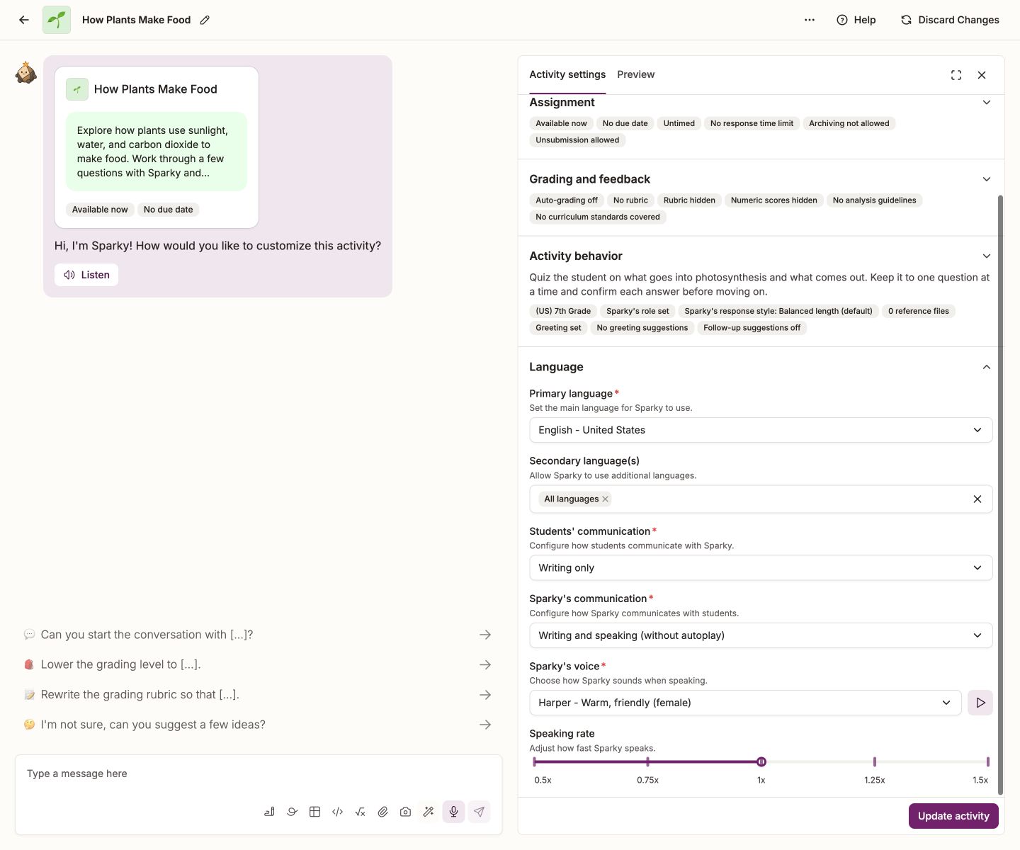 Primary and secondary languages and communication settings in Language