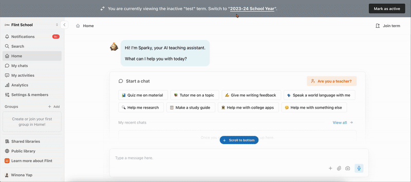 Clicking Mark as active opens a confirmation dialog to review before activating
