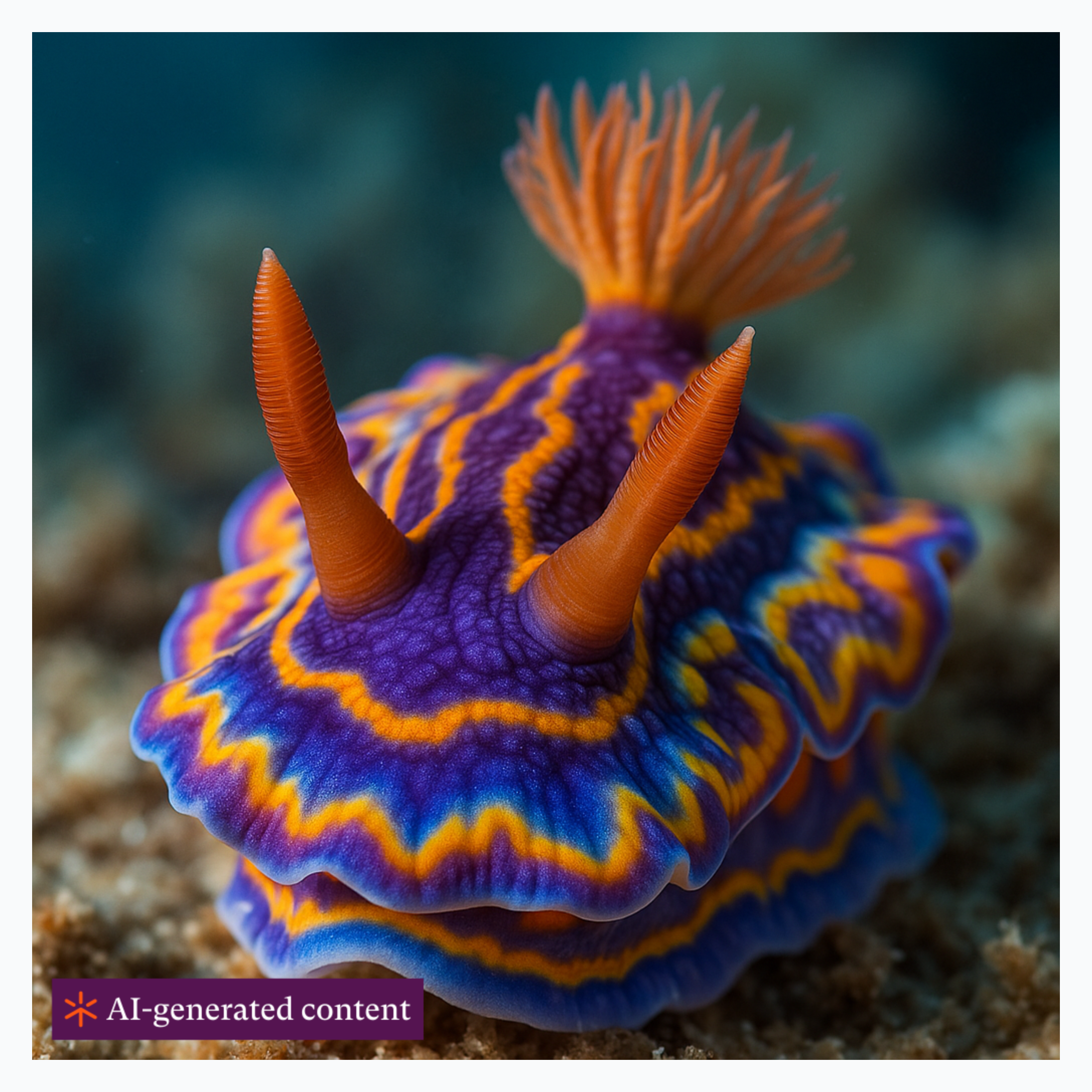 Retained image example with a purple AI-generated content banner at the bottom left