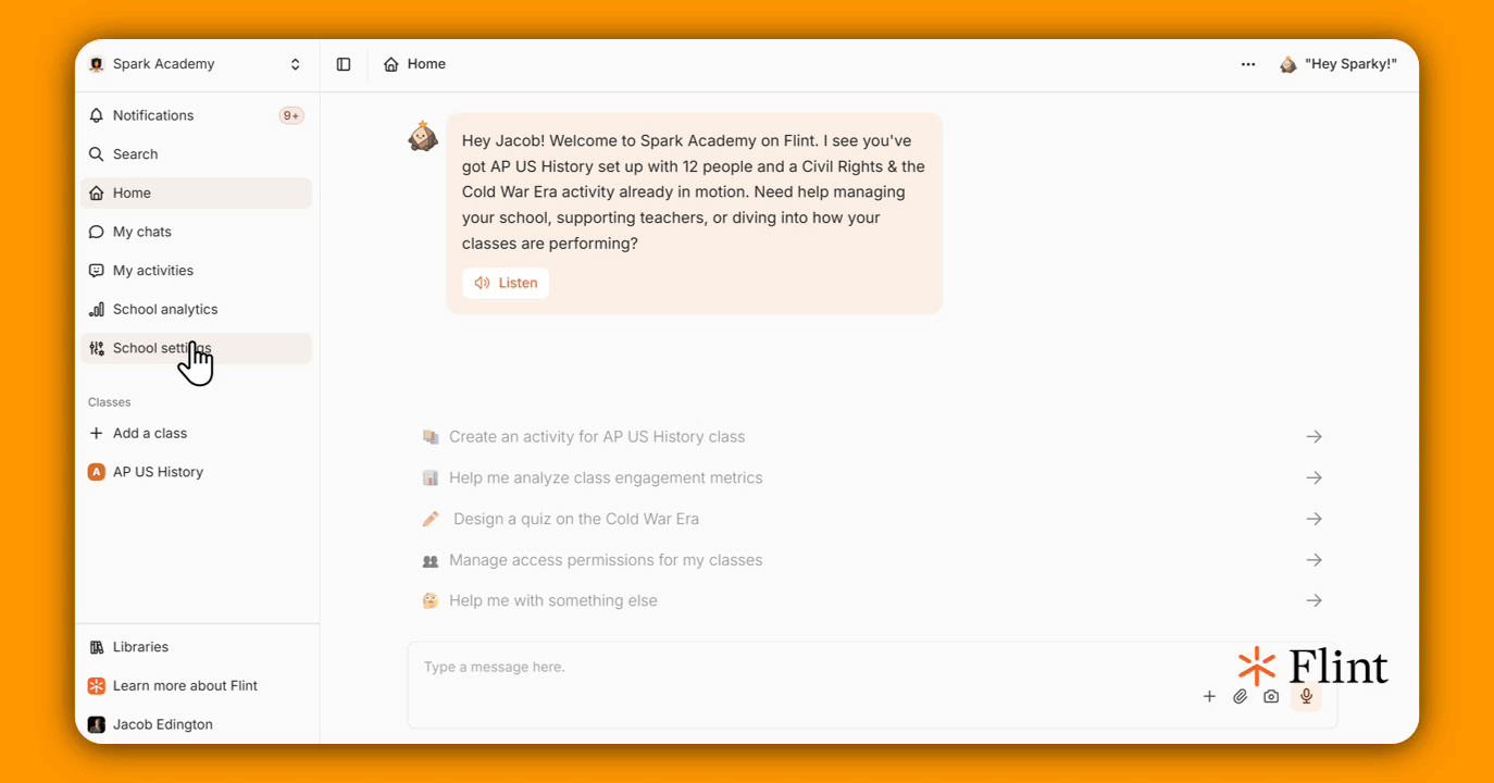 Opening School settings, Moderation, adding a new moderator, and selecting their grades and categories
