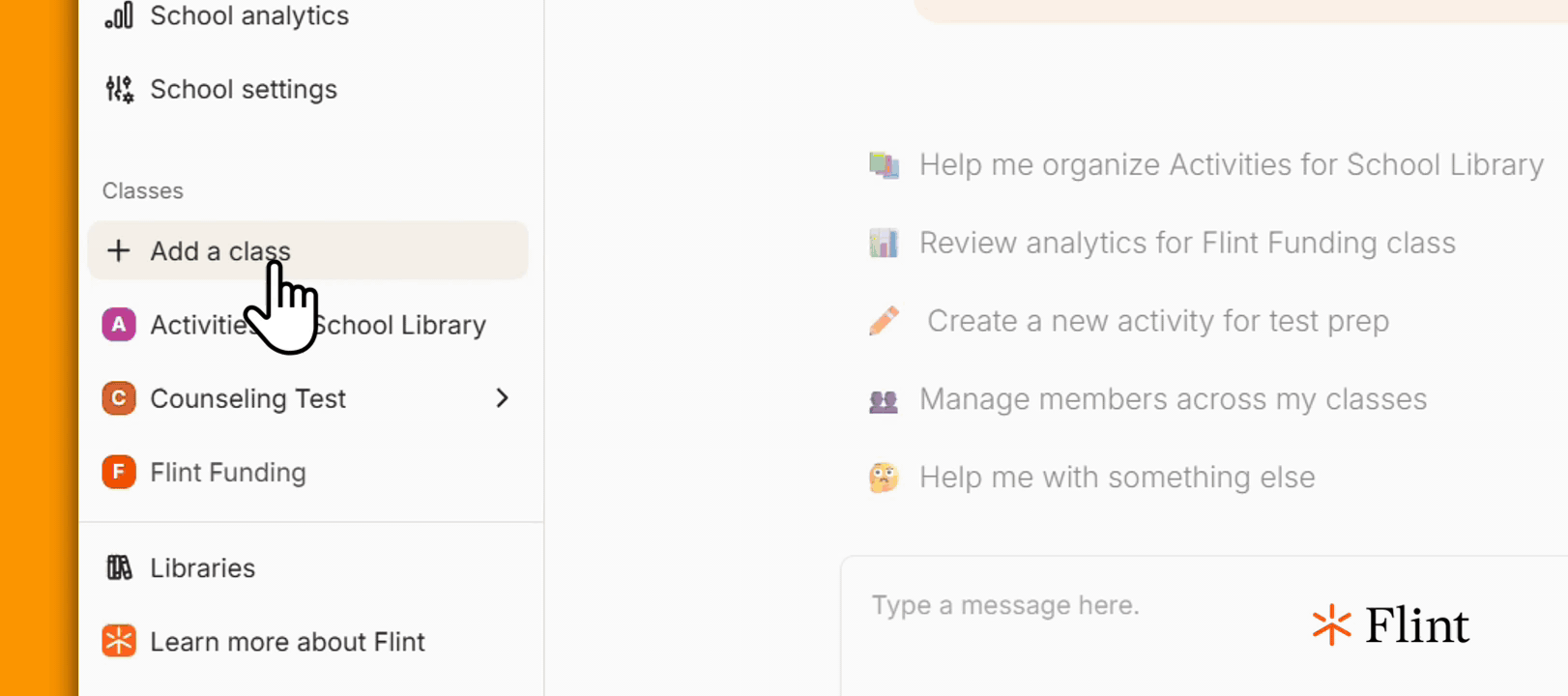 Creating a class by naming it, choosing a color, and setting moderation categories