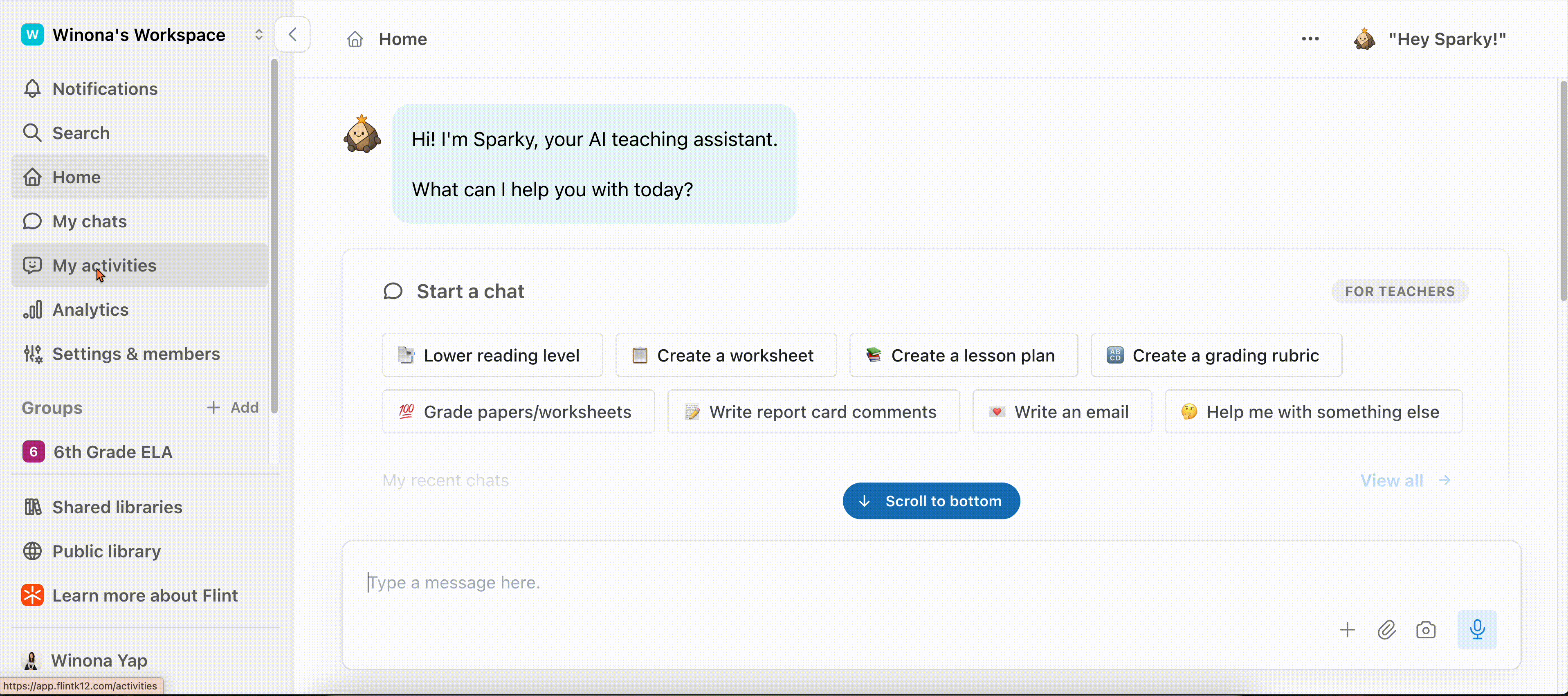 Historical recording of selecting a workspace and term, choosing activities, then moving them via Import activities