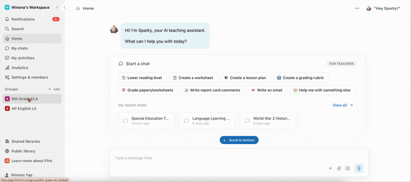 Historical recording of clicking Duplicate activity and choosing which group to duplicate it into